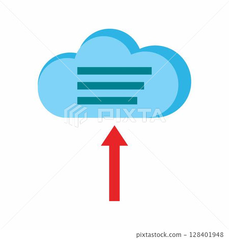 Upload all data on Cloud icon vector image. Suitable for mobile apps, web apps and print media. 128401948