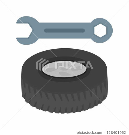 Tyre Repair icon vector image. Suitable for mobile apps, web apps and print media. 128401962
