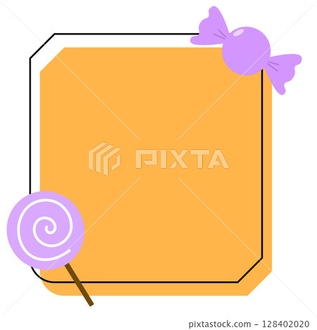 Halloween image frame with orange candy Halloween image frame with orange candy 128402020