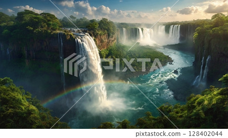 世界上令人嘆為觀止、奇幻咆哮的瀑布——神秘的自然遺產景觀 128402044