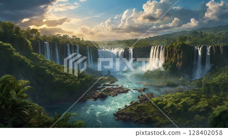 世界上令人嘆為觀止、奇幻咆哮的瀑布——神秘的自然遺產景觀 128402058