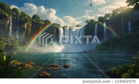 世界上令人嘆為觀止、奇幻咆哮的瀑布——神秘的自然遺產景觀 128402070