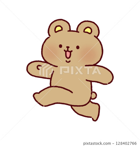 A happy skipping bear 128402766