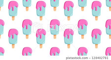 Seamless pastel ice cream pattern background 128402781