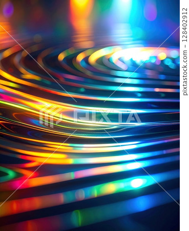 抽象彩虹色水面的插圖 128402912