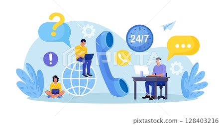 Customer Service Agent with Headsets Talking with Client. Technical Global Support, Assistance, Call Center. Contact Us. Hotline. Satisfaction and Loyalty. Customers care Customer Service Agent with Headsets Talking with Client. Technical Global Support, Assistance, Call Center. Contact Us. Hotline. Satisfaction and Loyalty. Customers care 128403216