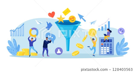 Sales funnel analysis. Digital marketing. Strategy, conversion rate optimization. Lead generation. Social media, SMM to attract buyers. Communication for attracting new customers and making profit Sales funnel analysis. Digital marketing. Strategy, conversion rate optimization. Lead generation. Social media, SMM to attract buyers. Communication for attracting new customers and making profit 128403563