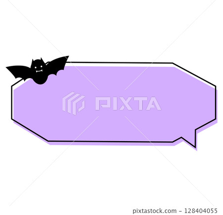 Halloween speech bubble with octagonal bat 128404055