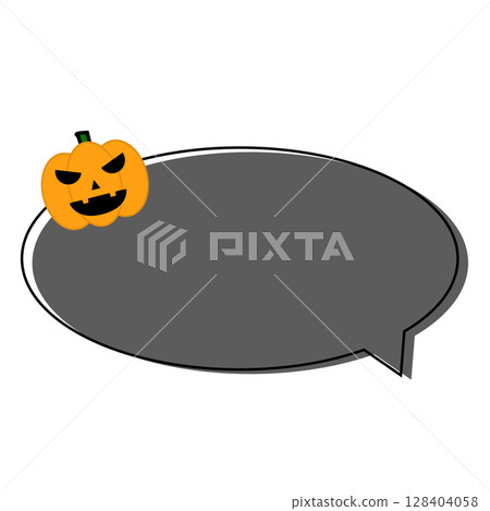 Halloween speech bubble with circular pumpkin 128404058