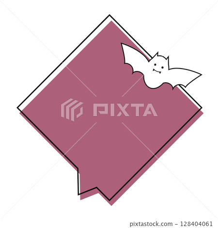 帶有鑽石蝙蝠的萬聖節演講泡泡 128404061