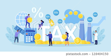 Taxation for Nature Pollution. Carbon Tax and CO2 Emissions Environmental Price Charge. Government Payment for Burning Fossil Fuels and Make Dioxide Air Pollution. GHG Fee to Reduce Greenhouse Gases Taxation for Nature Pollution. Carbon Tax and CO2 Emissions Environmental Price Charge. Government Payment for Burning Fossil Fuels and Make Dioxide Air Pollution. GHG Fee to Reduce Greenhouse Gases 128404150