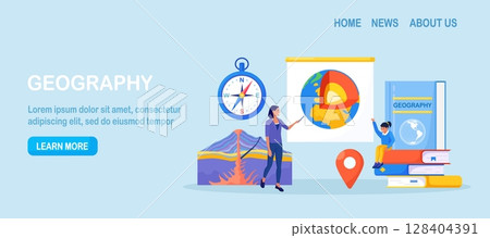 Geography school subject. Pupil studying geology in classroom. Teacher pointing at chalkboard, teaching kids. Student learn earth mantle. Biosphere, geosphere, lithosphere, asthenosphere. Earth inside Geography school subject. Pupil studying geology in classroom. Teacher pointing at chalkboard, teaching kids. Student learn earth mantle. Biosphere, geosphere, lithosphere, asthenosphere. Earth inside 128404391