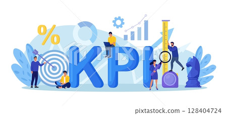 Key Performance Indicator. Businessman using measuring tape to measure KPI. Business success, performance measurement, target achievement. Data review, evaluation. Analytics tool, financial management Key Performance Indicator. Businessman using measuring tape to measure KPI. Business success, performance measurement, target achievement. Data review, evaluation. Analytics tool, financial management 128404724