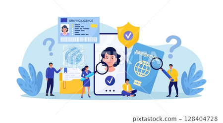 KYC or Know Your Customer. Verifying of Clients Identify and Assessing Suitability. Business Identification and Finance Safety. Cyber Crime. Marketing Team Doing Research, Analyzing Client Surveys 128404728