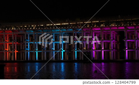 2025 Osaka Kansai Expo: Large roof ring illumination 2025 Osaka Kansai Expo: Large roof ring illumination 128404799