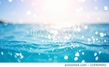 波光粼粼的水面 波光粼粼的水面 128404892