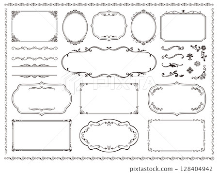 一組 3 件簡單易用的黑色復古相框和裝飾品 一組 3 件簡單易用的黑色復古相框和裝飾品 128404942