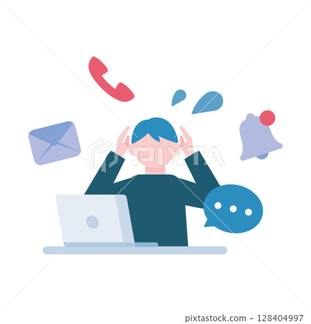 一位被大量的工作和資訊壓得喘不過氣的男人 128404997