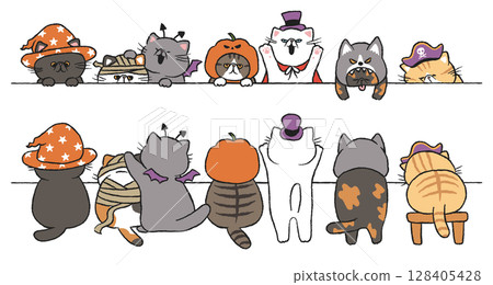 貓（異國短毛貓）邊框套裝/萬聖節 128405428