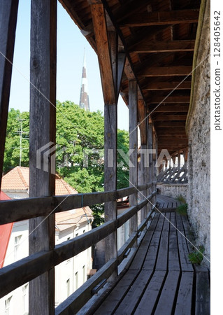 Tallinn: Passage on top of the city walls Tallinn: Passage on top of the city walls 128405642