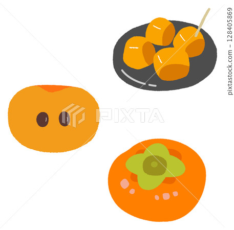 Persimmon illustration set Persimmon illustration set 128405869