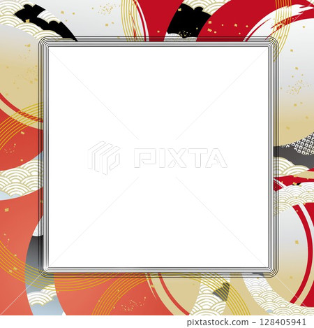 Beautiful Japanese style wave pattern illustration background Beautiful Japanese style wave pattern illustration background 128405941