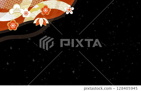 Beautiful Japanese style wave pattern illustration background 128405945