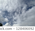 Summer sky July The expression of the spreading clouds and blue sky #015 128406092