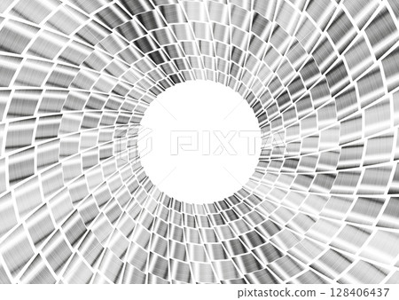 Concept metallic swirl round forms with squares abstract tech background Concept metallic swirl round forms with squares abstract tech background 128406437