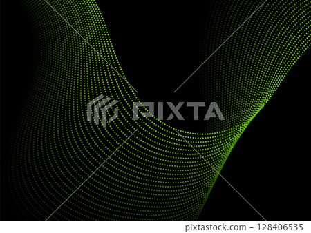 Futuristic abstract minimal background with dotted curved wavy lines 128406535