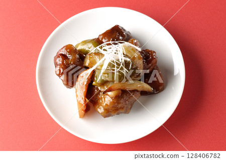 Black vinegar sweet and sour pork Black vinegar sweet and sour pork 128406782
