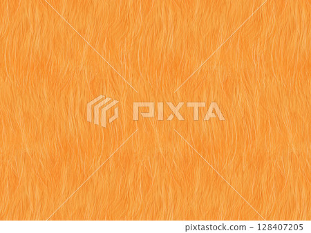 Animal fur background material, fox color, reddish brown, hand-drawn 128407205