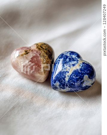 Colorful stone heart AI image 128407249