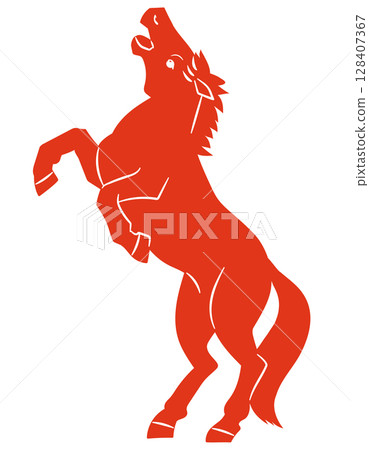 Silhouette of a horse standing up Vector illustration 128407367