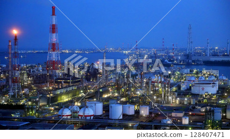 四日市綜合工廠夜景 128407471