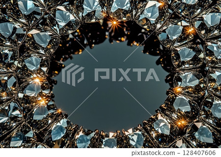 Diamonds on the edges of the picture. Top view Diamonds on the edges of the picture. Top view 128407606