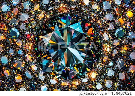 Diamonds on the edges of the picture. Top view Diamonds on the edges of the picture. Top view 128407621