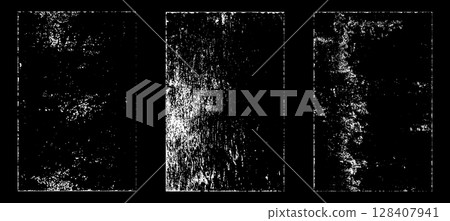 Black and white grunge. Distress overlay texture. Abstract surface dust and rough dirty wall background concept. Distress illustration simply place over object to create grunge effect. Vector EPS10. Black and white grunge. Distress overlay texture. Abstract surface dust and rough dirty wall background concept. Distress illustration simply place over object to create grunge effect. Vector EPS10. 128407941
