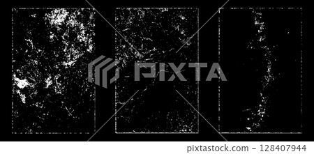 Black and white grunge. Distress overlay texture. Abstract surface dust and rough dirty wall background concept. Distress illustration simply place over object to create grunge effect. Vector EPS10. 128407944