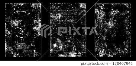 Black and white grunge. Distress overlay texture. Abstract surface dust and rough dirty wall background concept. Distress illustration simply place over object to create grunge effect. Vector EPS10. 128407945