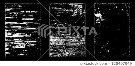 Black and white grunge. Distress overlay texture. Abstract surface dust and rough dirty wall background concept. Distress illustration simply place over object to create grunge effect. Vector EPS10. 128407949