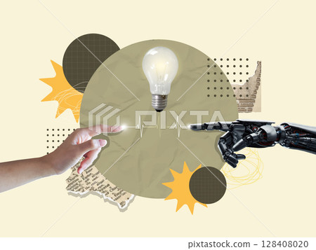 Business innovation through technology and creativity. Vector illustration 128408020