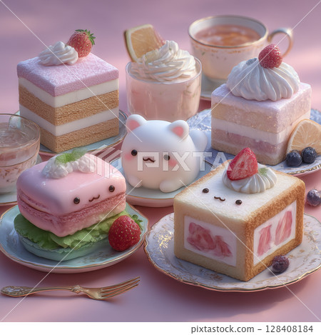kawaii food in cute style 128408184