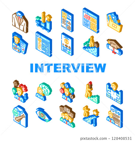 job interview hr preparation icons set vector job interview hr preparation icons set vector 128408531