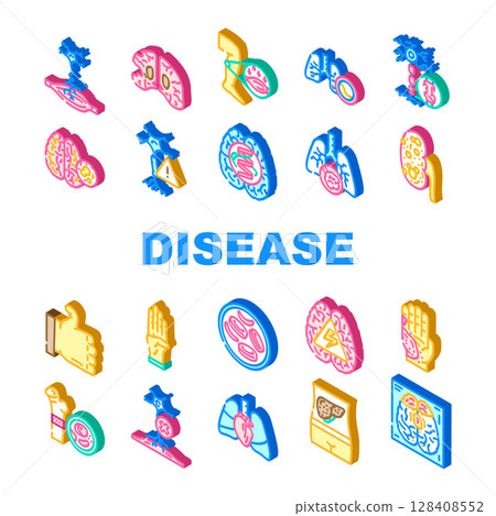 incurable disease icons set vector 128408552