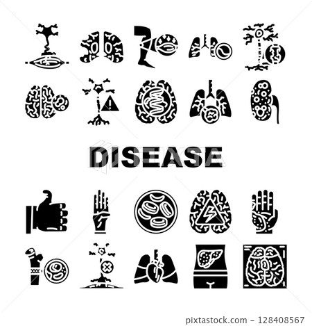 incurable disease icons set vector 128408567