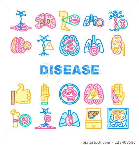 incurable disease icons set vector 128408585