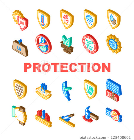 protection durability product icons set vector 128408601