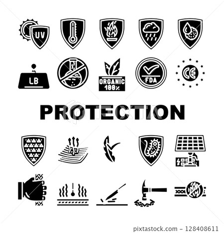 protection durability product icons set vector protection durability product icons set vector 128408611
