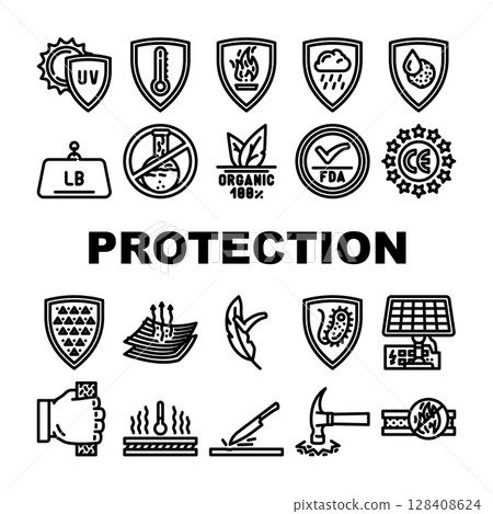 protection durability product icons set vector protection durability product icons set vector 128408624